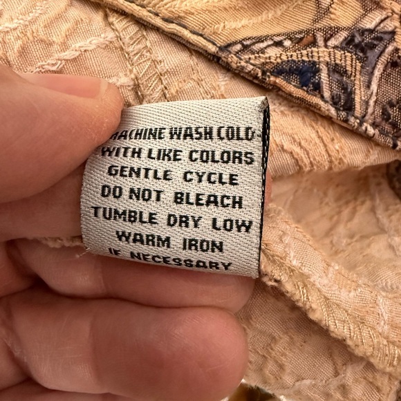 Analogy Lightweight Denim-like Cotton Blend Embroidered Jacket Womens Sz M - Picture 5 of 7